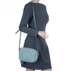 مملوكة مسبقًا Gucci Aqua Leather Soho Disco Shoulder Bag