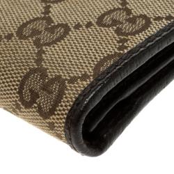 Gucci Beige/Brown GG Canvas Web Continental Wallet