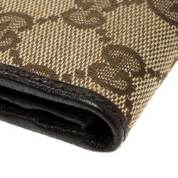 Gucci Beige/Brown GG Canvas Web Continental Wallet
