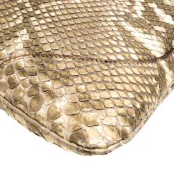 Pre Owned Gucci Gold Python Jackie O Bouvier Hobo