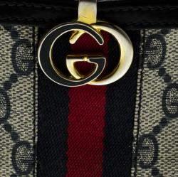 Gucci Blue/Beige GG Supreme Canvas Vintage Web Wallet