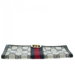 Gucci Blue/Beige GG Supreme Canvas Vintage Web Wallet