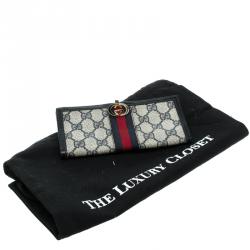Gucci Blue/Beige GG Supreme Canvas Vintage Web Wallet