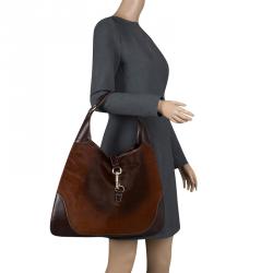 Pre Owned حقيبة غوتشي O جاكي ويب كانفاس GG أوف وايت/ بيج