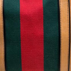 Pre Owned Gucci Light Brown Leather Web Rania Top Handle Bag