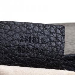 Pre Owned Gucci Black Leather 1973 Flap Shoulder Bag