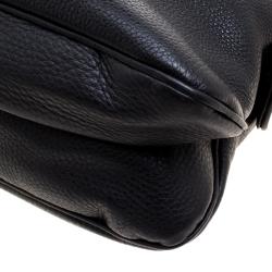 Pre Owned Gucci Black Leather 1973 Flap Shoulder Bag