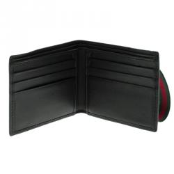 Gucci Black GG Canvas Web Bifold Wallet