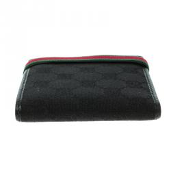 Gucci Black GG Canvas Web Bifold Wallet