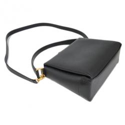 مملوكة مسبقًا Gucci Black Leather Bamboo Turn Lock Crossbody