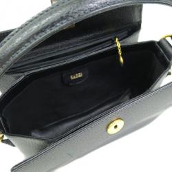 مملوكة مسبقًا Gucci Black Leather Bamboo Turn Lock Crossbody