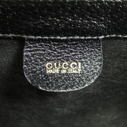 مملوكة مسبقًا Gucci Black Leather Bamboo Turn Lock Crossbody