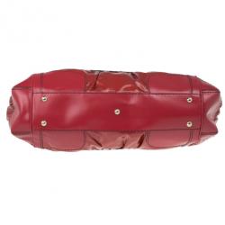 Pre Owned Gucci Red Rouge Coated Queen Medium Satchel