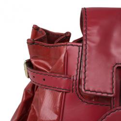 Pre Owned Gucci Red Rouge Coated Queen Medium Satchel