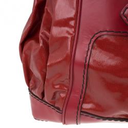 Pre Owned Gucci Red Rouge Coated Queen Medium Satchel