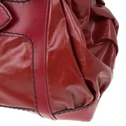 Pre Owned Gucci Red Rouge Coated Queen Medium Satchel