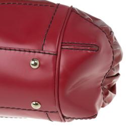 Pre Owned Gucci Red Rouge Coated Queen Medium Satchel