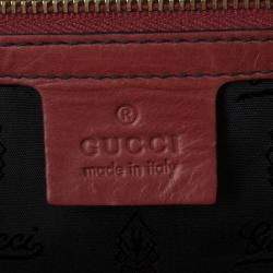 Pre Owned Gucci Red Rouge Coated Queen Medium Satchel