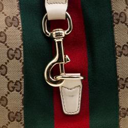 Pre Owned Gucci Beige/Off-white GG Canvas Medium Web Jackie O Hobo