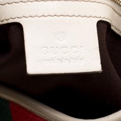 Pre Owned Gucci Beige/Off-white GG Canvas Medium Web Jackie O Hobo