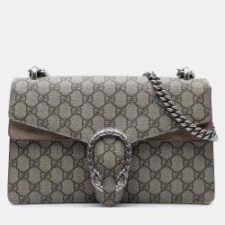 Pre Owned Gucci Beige Medium GG Supreme Dionysus Shoulder Bag