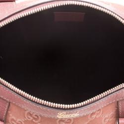 Pre Owned Gucci Brown GG Suede Small Abbey Boston Bag