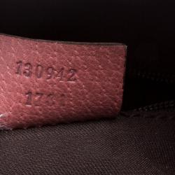 Pre Owned Gucci Brown GG Suede Small Abbey Boston Bag