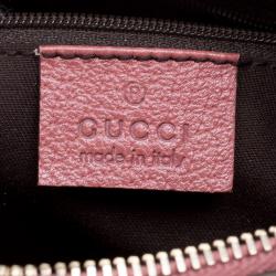 Pre Owned Gucci Brown GG Suede Small Abbey Boston Bag