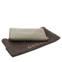 Gucci Beige GG Supreme Star Canvas Zip Around Wallet 