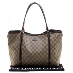 Pre Owned Gucci Beige/Brown GG Supreme Canvas Medium Joy Tote
