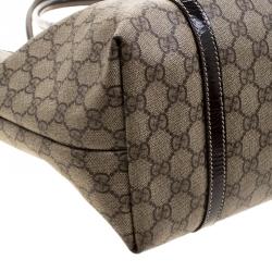 Pre Owned Gucci Beige/Brown GG Supreme Canvas Medium Joy Tote
