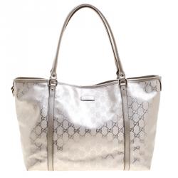 Silver Gucci GG Imprime Joy Tote Bag