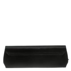 مملوكة مسبقًا Gucci Black Satin and Snakeskin Floral Embellished Clutch 