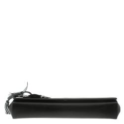 مملوكة مسبقًا Gucci Black Satin and Snakeskin Floral Embellished Clutch 