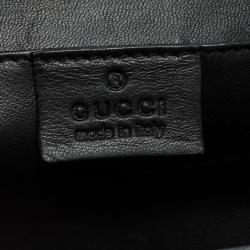 مملوكة مسبقًا Gucci Black Satin and Snakeskin Floral Embellished Clutch 