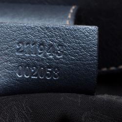 Pre Owned Gucci Teal Blue Guccissima Leather Large Sukey Tote