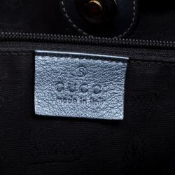 Pre Owned Gucci Teal Blue Guccissima Leather Large Sukey Tote