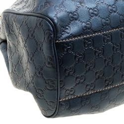 Pre Owned Gucci Teal Blue Guccissima Leather Large Sukey Tote