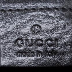 Pre Owned حقيبة دكتور غوتشي خشب وجلد محبب سوداء