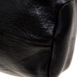 Pre Owned حقيبة دكتور غوتشي خشب وجلد محبب سوداء