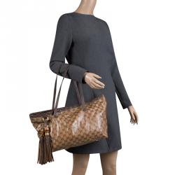 Pre Owned حقيبة غوتشي كانفاس GG بيج كريستال بامبو بشراشيب