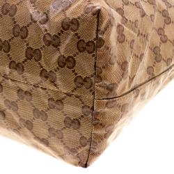 Pre Owned حقيبة غوتشي كانفاس GG بيج كريستال بامبو بشراشيب