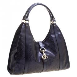 Pre Owned Gucci Purple Imprime Canvas Jackie O Shoulder Bag