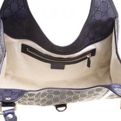 Pre Owned Gucci Purple Imprime Canvas Jackie O Shoulder Bag