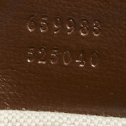 Pre Owned حقيبة يد غوتشي إنترلوكينغ جي كتان GG سوبريم بيج/بني وجلد