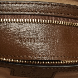 Pre Owned حقيبة يد غوتشي جاكي 1961 متوسطة كانفاس وجلد جي جي سوبريم بيج/بني