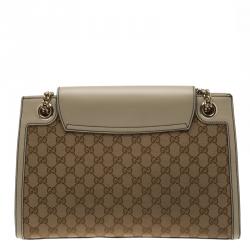 Pre Owned Gucci Beige GG Canvas/Leather Large Emily Chain Shoulder Bag