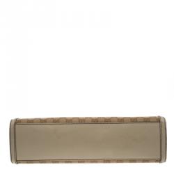 Pre Owned Gucci Beige GG Canvas/Leather Large Emily Chain Shoulder Bag