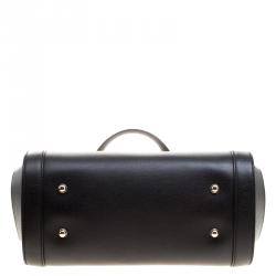 Pre Owned Gucci Black Leather Small Bamboo Top Handle Bag