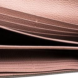 Gucci Khaki Pebbled Leather Continental Wallet